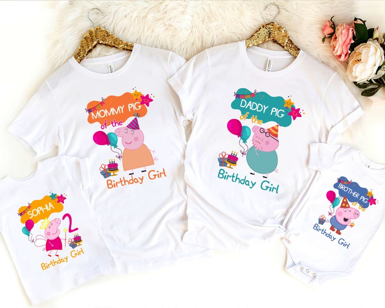 Personalized Name Age Peppa Pig Birthday Shirt Presents Cool 1