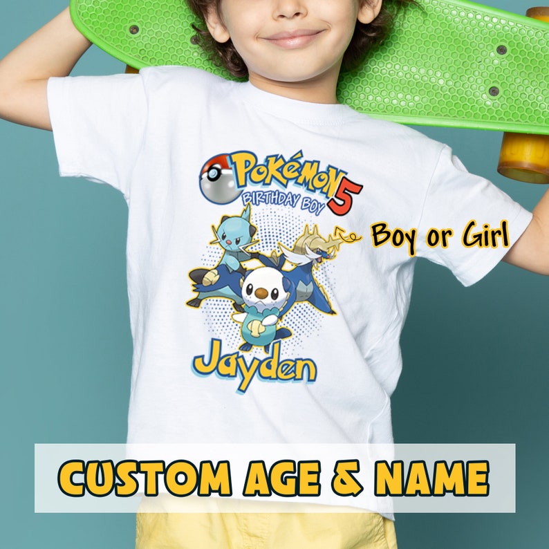 Personalized Name Age Pokemon Birthday Shirt Cool Gifts 1