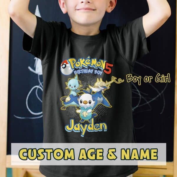 Personalized Name Age Pokemon Birthday Shirt Cool Gifts