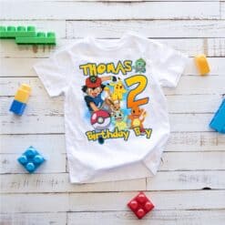 Personalized Name Age Pokemon Birthday Shirt Cute Gift