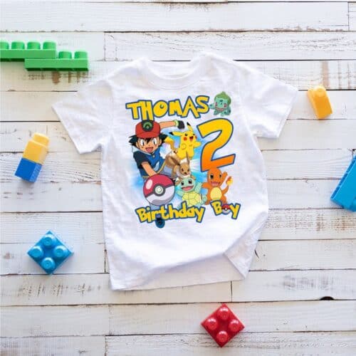Personalized Name Age Pokemon Birthday Shirt Gifts Funny