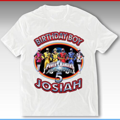 Personalized Name Age Power Ranger Birthday Shirt Cool Presents 1