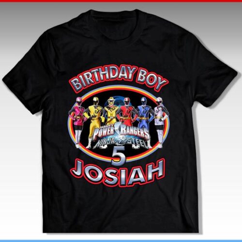 Personalized Name Age Power Ranger Birthday Shirt Cool Presents