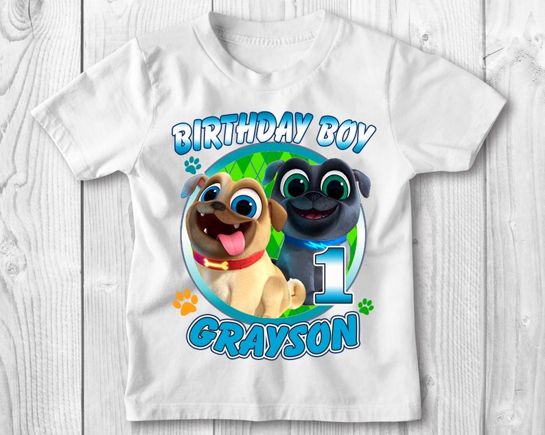 Personalized Name Age Puppy Dog Pals Birthday Shirt Cool 1