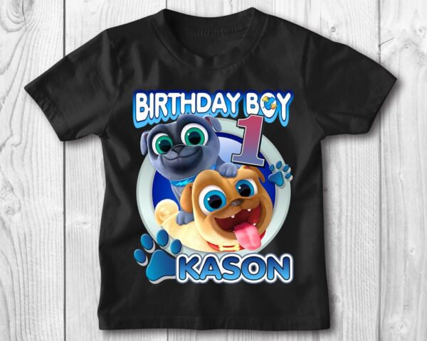 Personalized Name Age Puppy Dog Pals Birthday Shirt Funny