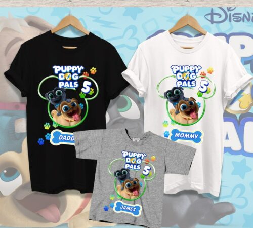 Personalized Name Age Puppy Dog Pals Birthday Shirt Funny Gift