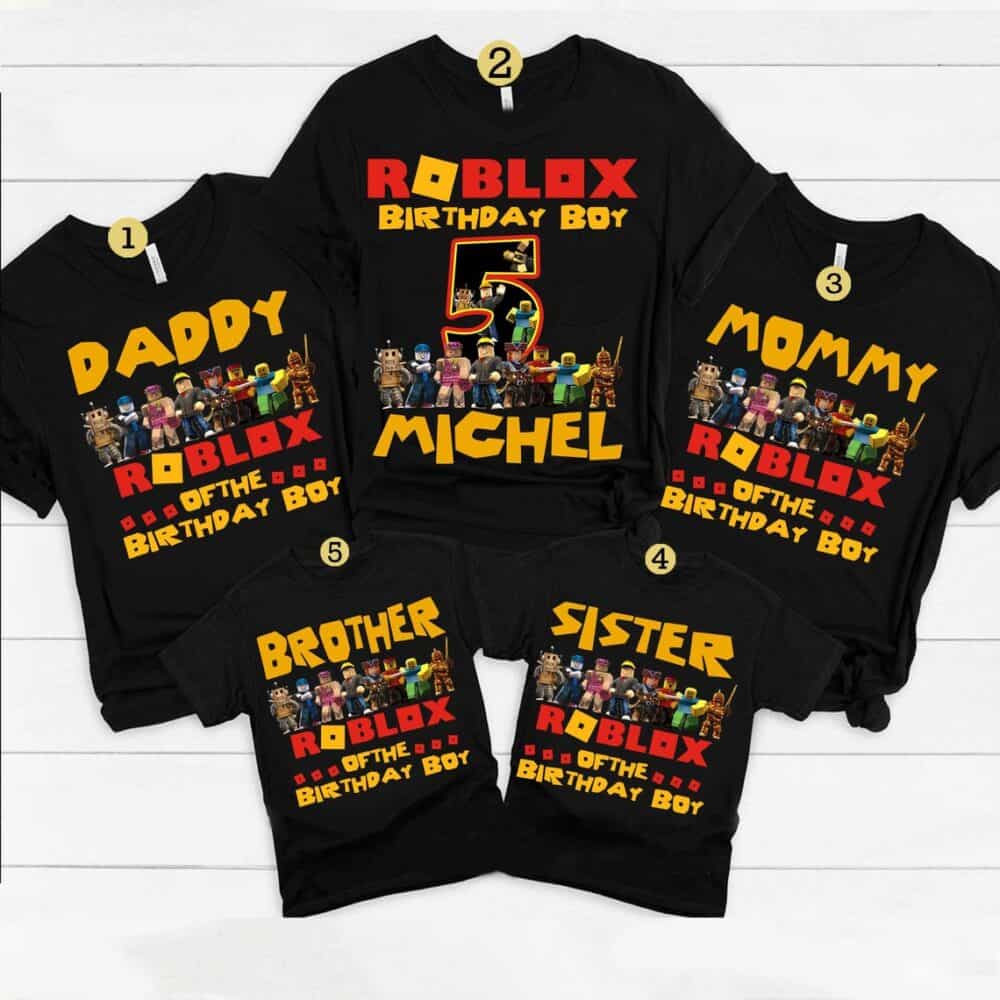 Personalized Name Age Roblox Birthday Shirt Cute