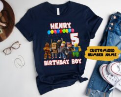 Personalized Name Age Roblox Birthday Shirt Funny 1