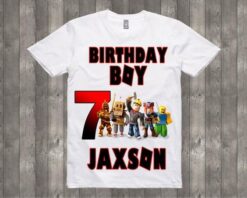 Personalized Name And Age Roblox Birthday Boy Shirt - Jolly Family