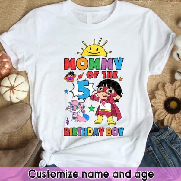 Personalized Name Age Ryan's World Birthday Shirt Funny Gift 2