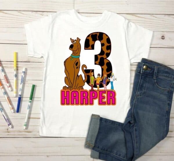 Personalized Name Age Scooby Doo Birthday Shirt Cute Gift