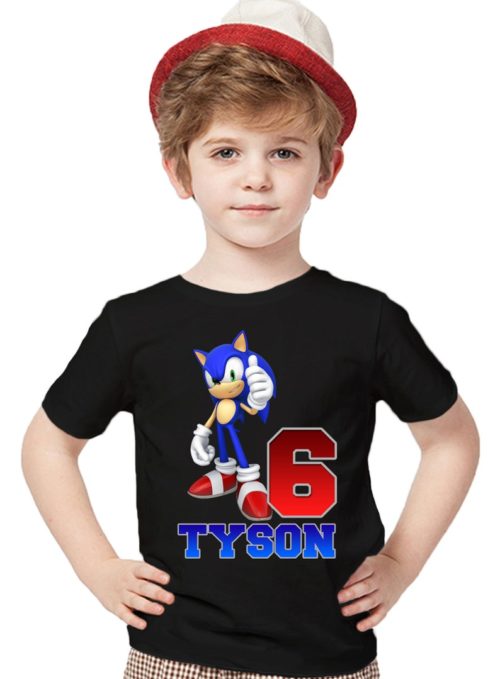 Personalized Name Age Sonic Birthday Shirt Cool 1