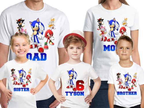 Personalized Name Age Sonic Birthday Shirt Cool 2