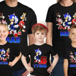 Personalized Name Age Sonic Birthday Shirt Cool