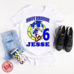 Personalized Name Age Sonic Birthday Shirt Gift