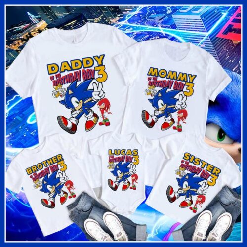 Personalized Name Age Sonic The Hedgehog Birthday Shirt Cool