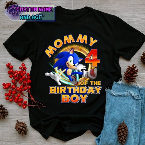 Personalized Name Age Sonic The Hedgehog Birthday Shirt Cute 1