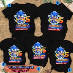 Personalized Name Age Sonic The Hedgehog Birthday Shirt Funny