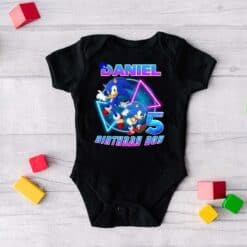 Personalized Name Age Sonic The Hedgehog Birthday Shirt Funny Gift 2