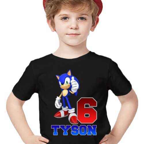 Personalized Name Age Sonic The Hedgehog Birthday Shirt Gift 1