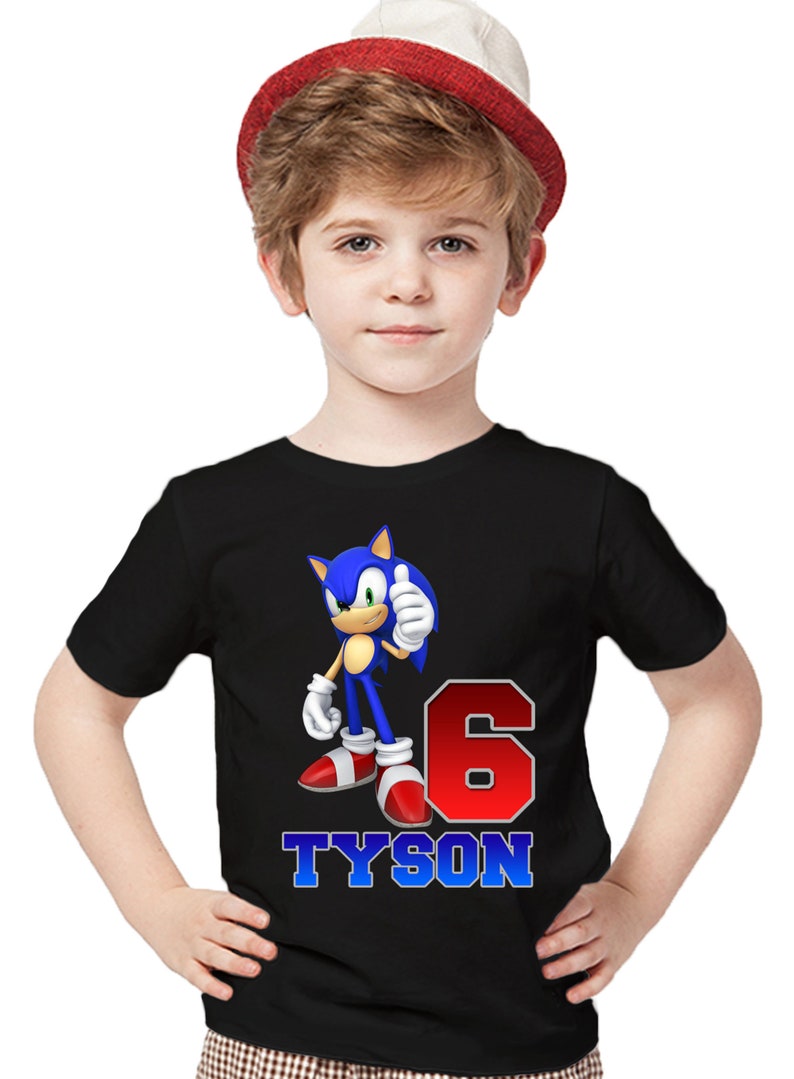Personalized Name Age Sonic The Hedgehog Birthday Shirt Gift 1