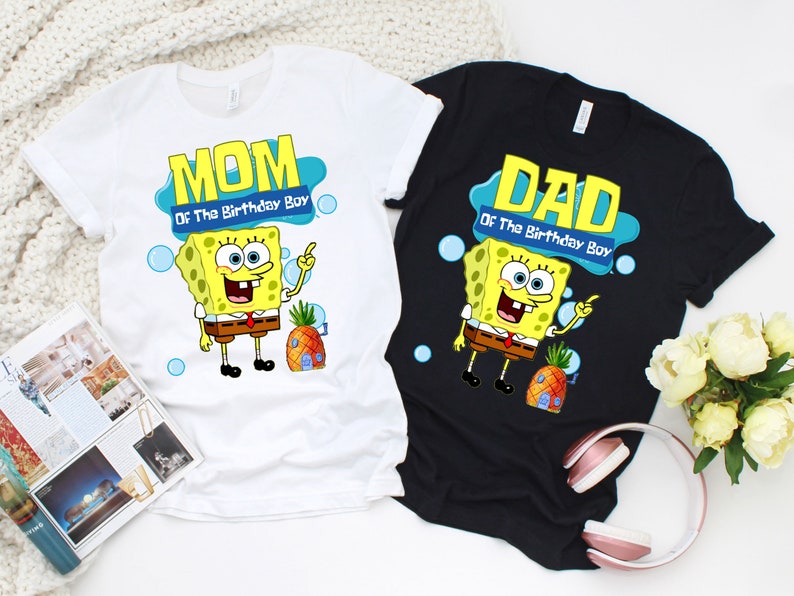 Personalized Name Age Spongebob Birthday Shirt Cute 2