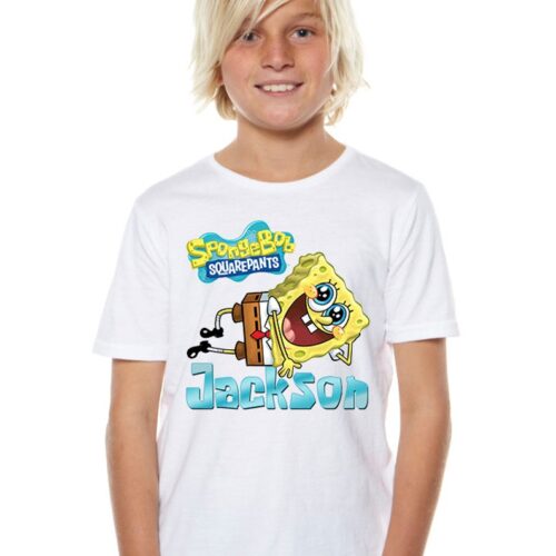 Personalized Name Age Spongebob Birthday Shirt Funny Gifts