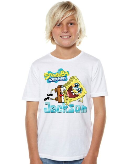 Personalized Name Age Spongebob Birthday Shirt Funny Gifts