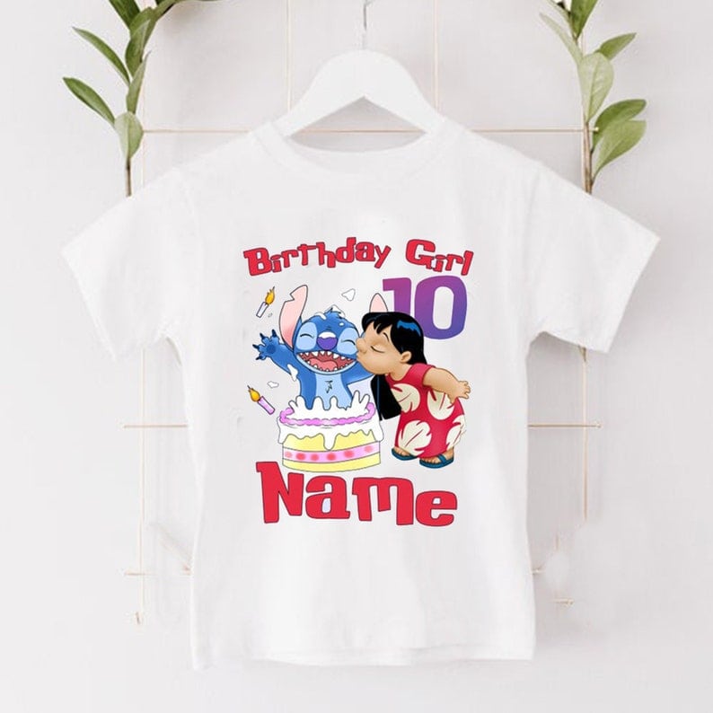 Personalized Name Age Stitch Birthday Shirt Funny Gift