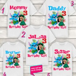 Personalized Name Age Stitch Birthday Shirt Gift Cool