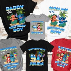 Personalized Name Age Stitch Birthday Shirt Gifts Cute 1