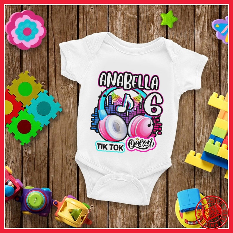 Personalized Name Age Tiktok Birthday Shirt Cute Gifts 2