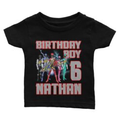 Personalized Name Age Power Ranger Birthday Shirt Cute