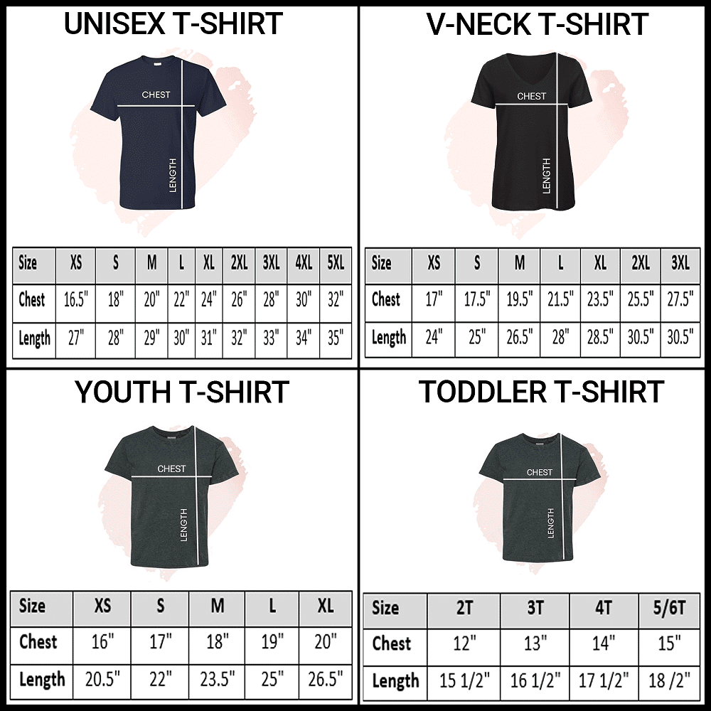 Size Chart for Unisex T-shirts – Jupmode