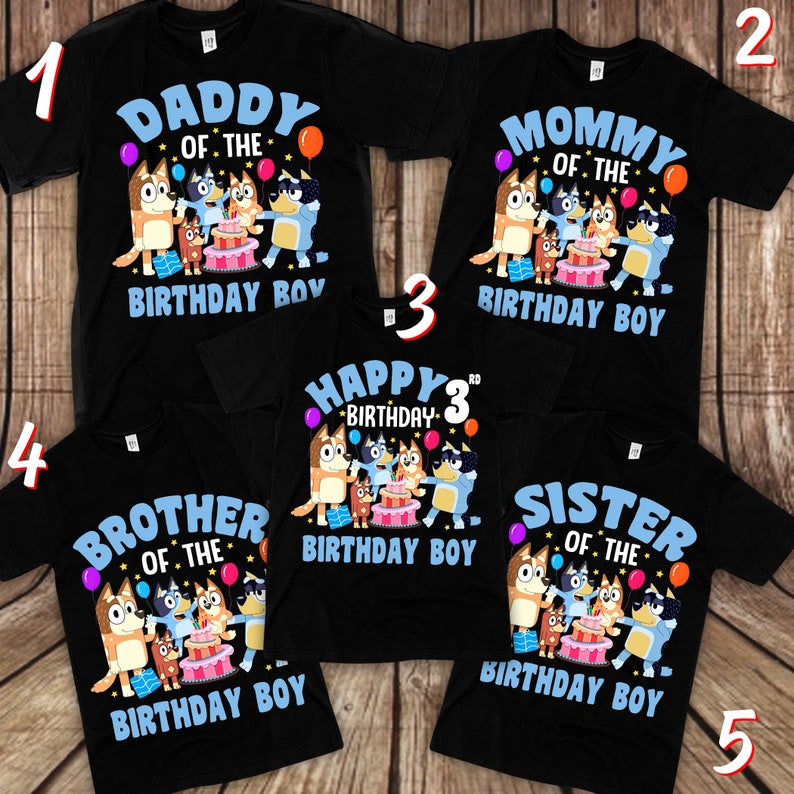  Custom Name And Age Birthday Party T-Shirt, Personalized  Toddler Blue Dog Birthday Shirt, Bday Shirt For Girls, 2nd Birthday Outfit  Girl Shirt, 3rd Birthday Outfit Boy Shirt : Handmade Products