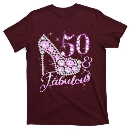 Personalized Age 50th Birthday Shirt For Her Onesis Kid Youth V-neck Unisex