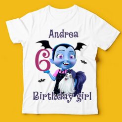 Personalized Name Age Vampirina Birthday Shirt Onesis Kid Youth V-neck Unisex