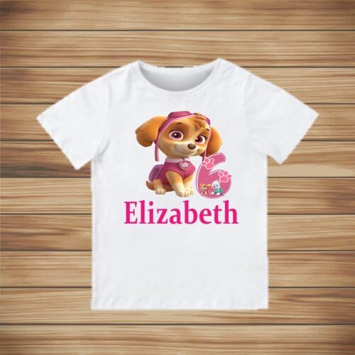 Personalized Name Age Paw Patrol Birthday Shirt Onesis Kid Youth V-neck Unisex