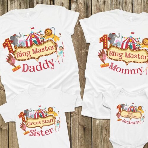 Personalized Name Age Carnival Theme Birthday Shirts Onesis Kid Youth V-neck Unisex