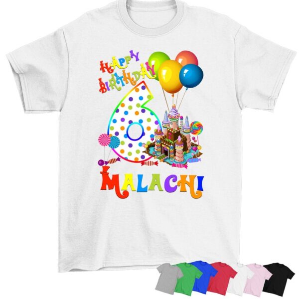 Personalized Name Age Candyland Birthday Shirt Onesis Kid Youth V-neck Unisex