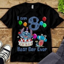 Personalized Name Age Stitch Birthday Shirt Onesis Kid Youth V-neck Unisex